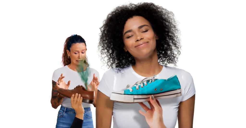 Reaction to smelly shoes versus fresh trainers