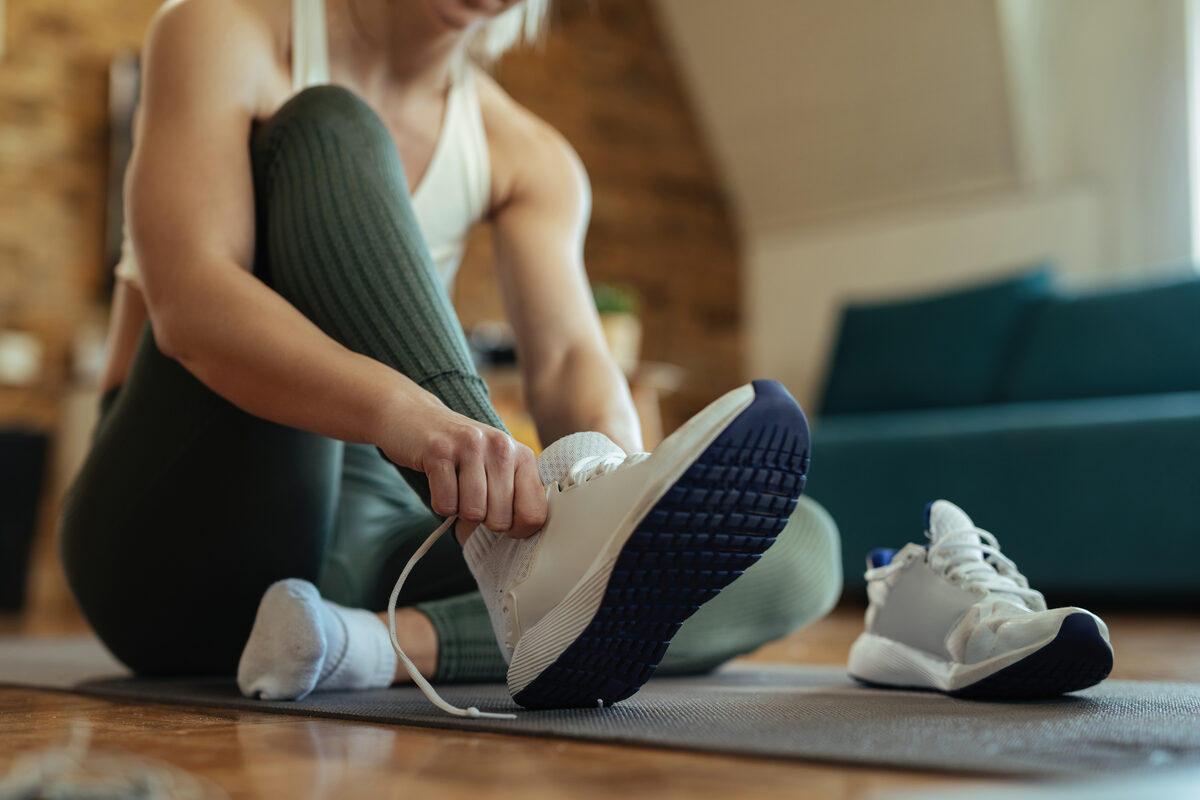 Putting on trainers — preventing sweaty feet and shoe odour